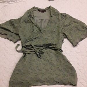 BCBG silk blend tie top